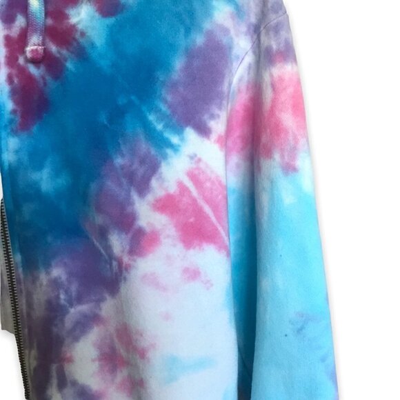 Next Level Apparel Hooded Sweatshirt Tie Dye in Pink, White, Turquoise Sz Small - Picture 3 of 6